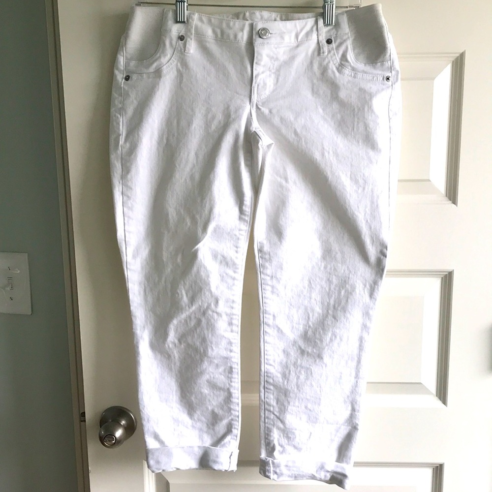 Gap maternity white crop jeans
